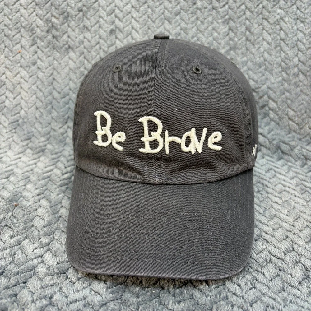 47 Brand Be Brave Embroidered Baseball Cap Black Adjustable Dad Hat OSFA